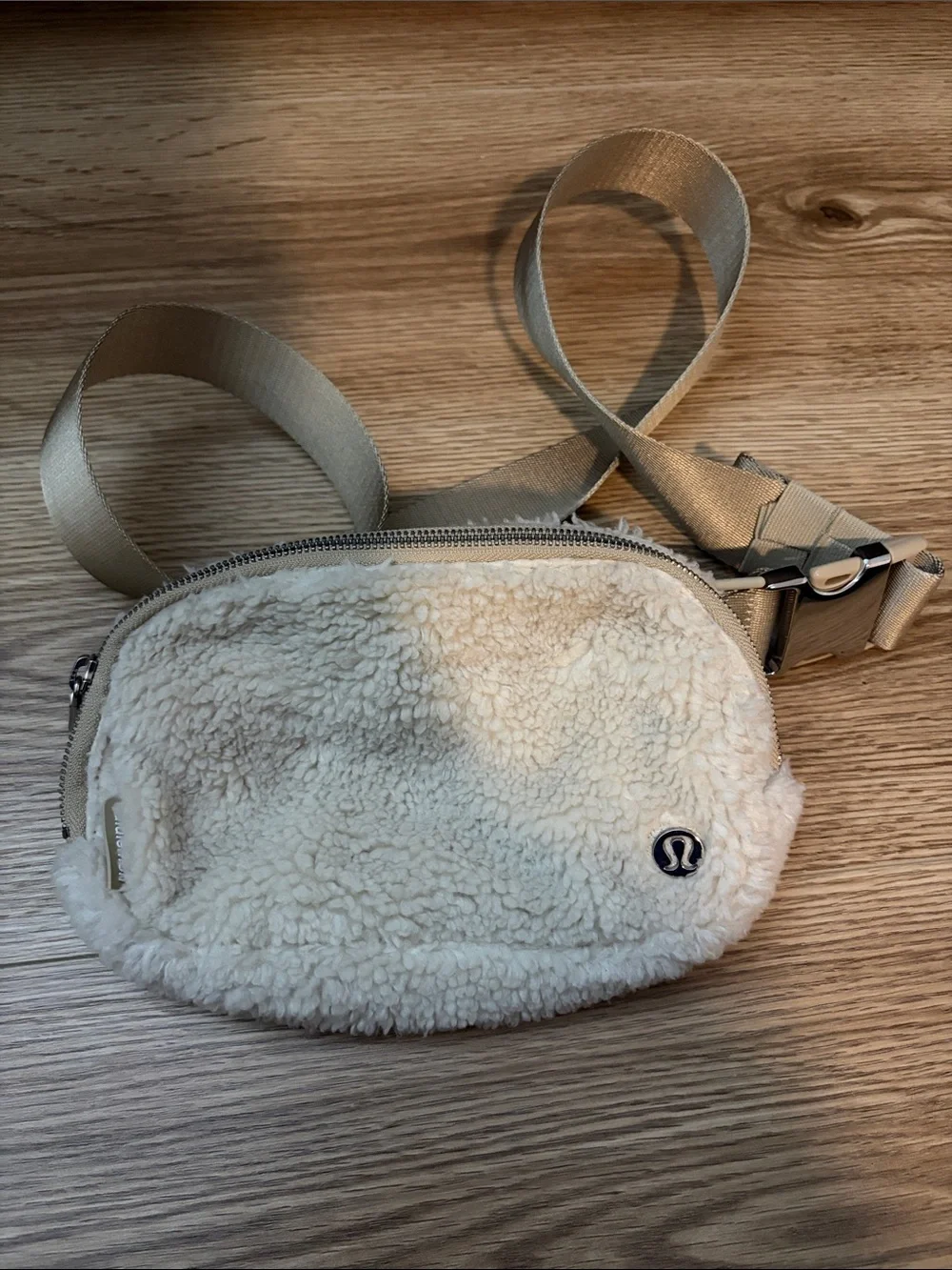 lululemon athletica Cream Sherpa Crossbody Belt Bag